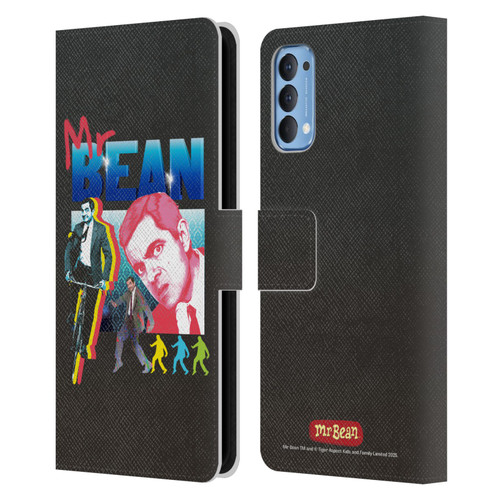 Mr. Bean Graphic Art Bike Leather Book Wallet Case Cover For OPPO Reno 4 5G