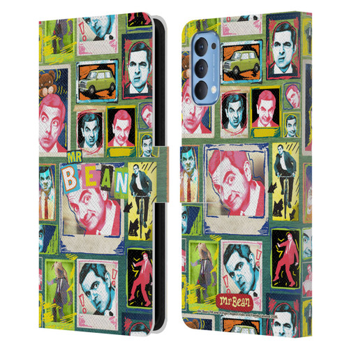 Mr. Bean Graphic Art Collage Leather Book Wallet Case Cover For OPPO Reno 4 5G