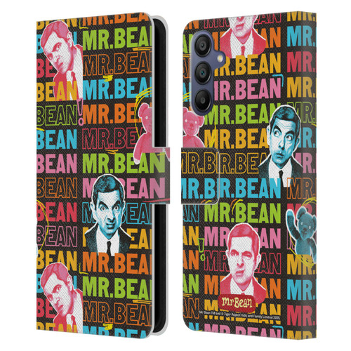Mr. Bean Graphic Art With Teddy Leather Book Wallet Case Cover For Samsung Galaxy A15