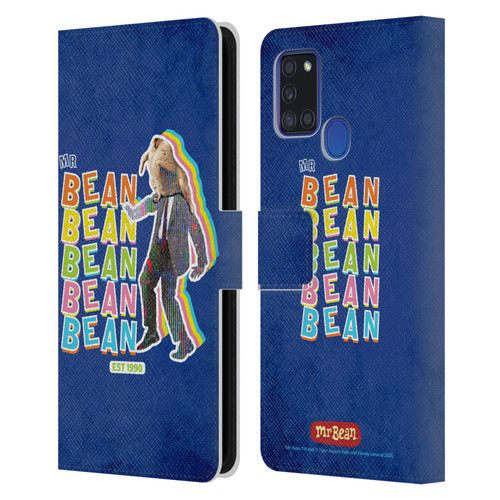 Mr. Bean Graphic Art Turkey Leather Book Wallet Case Cover For Samsung Galaxy A21s (2020)