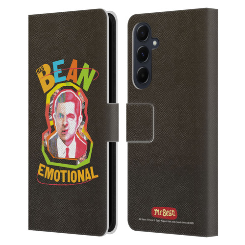 Mr. Bean Graphic Art Bean Emotional Leather Book Wallet Case Cover For Samsung Galaxy A55 5G