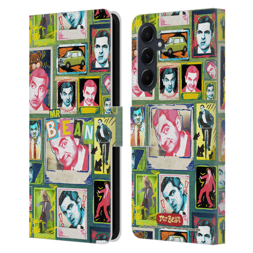 Mr. Bean Graphic Art Collage Leather Book Wallet Case Cover For Samsung Galaxy A55 5G