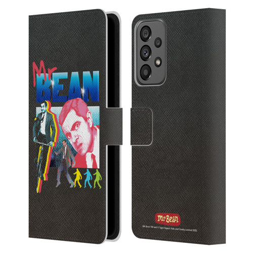 Mr. Bean Graphic Art Bike Leather Book Wallet Case Cover For Samsung Galaxy A73 5G (2022)