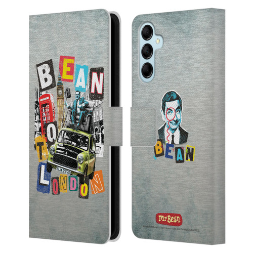 Mr. Bean Graphic Art Bean To London Leather Book Wallet Case Cover For Samsung Galaxy M14 5G