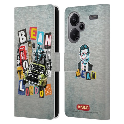 Mr. Bean Graphic Art Bean To London Leather Book Wallet Case Cover For Xiaomi Redmi Note 13 Pro Plus 5G