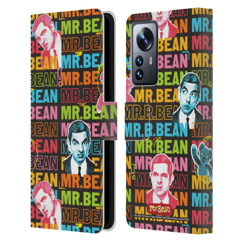 Mr. Bean Graphic Art With Teddy Leather Book Wallet Case Cover For Xiaomi 12 Pro