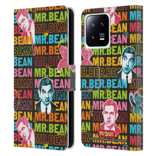 Mr. Bean Graphic Art With Teddy Leather Book Wallet Case Cover For Xiaomi 13 5G