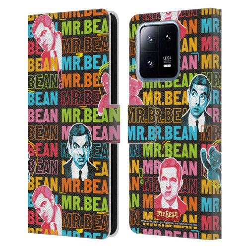 Mr. Bean Graphic Art With Teddy Leather Book Wallet Case Cover For Xiaomi 13 Pro 5G