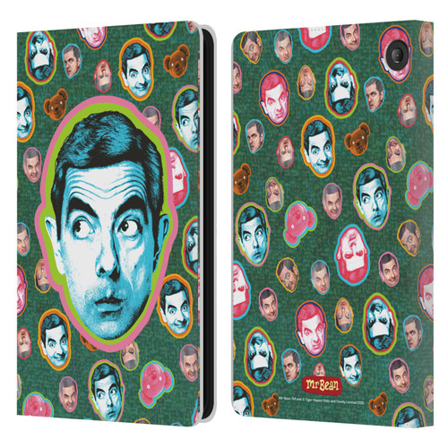 Mr. Bean Key Art Collage Leather Book Wallet Case Cover For Amazon Fire 7 2022