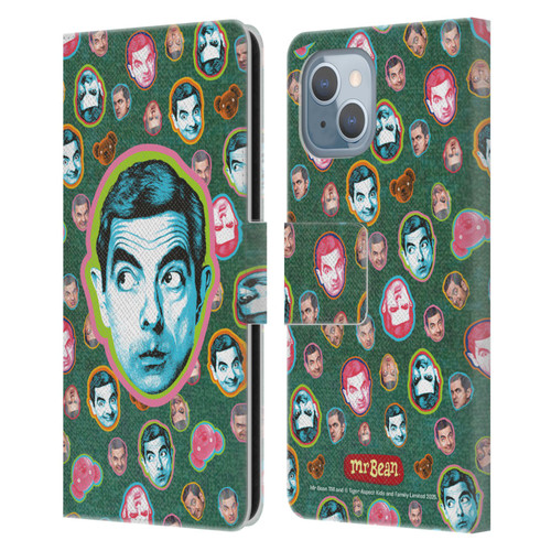 Mr. Bean Key Art Collage Leather Book Wallet Case Cover For Apple iPhone 14
