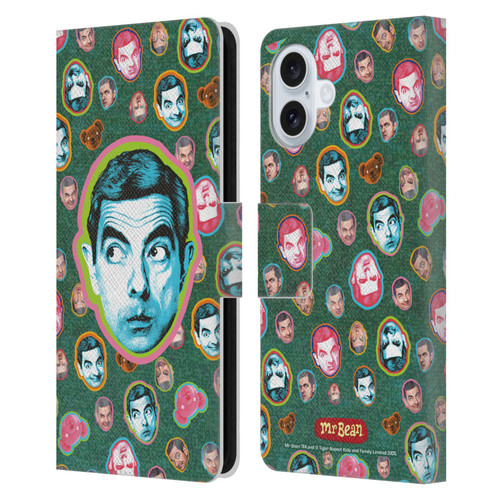 Mr. Bean Key Art Collage Leather Book Wallet Case Cover For Apple iPhone 16 Plus