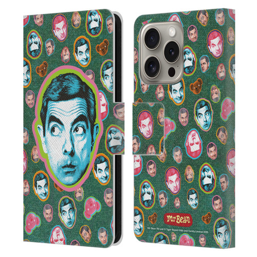 Mr. Bean Key Art Collage Leather Book Wallet Case Cover For Apple iPhone 16 Pro