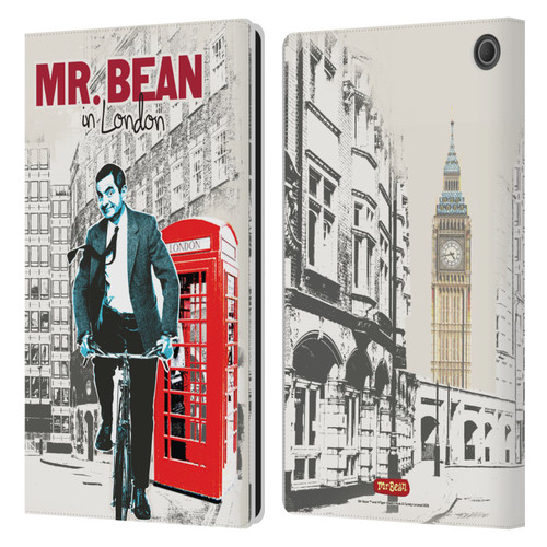 Mr. Bean London Art In London Leather Book Wallet Case Cover For Amazon Fire Max 11 2023