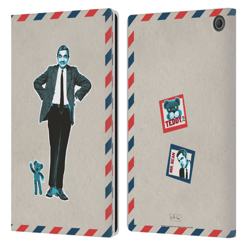 Mr. Bean London Art Postcard Leather Book Wallet Case Cover For Amazon Fire Max 11 2023
