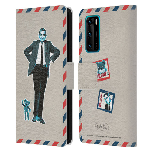 Mr. Bean London Art Postcard Leather Book Wallet Case Cover For Huawei P40 5G