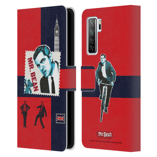 Mr. Bean London Art UK Art Leather Book Wallet Case Cover For Huawei Nova 7 SE/P40 Lite 5G