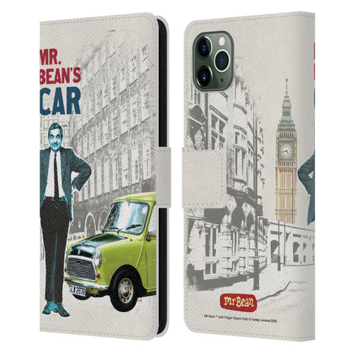 Mr. Bean London Art With Car Leather Book Wallet Case Cover For Apple iPhone 11 Pro Max
