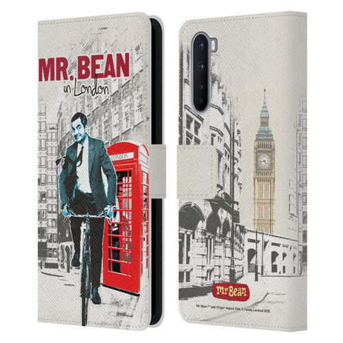 Mr. Bean London Art In London Leather Book Wallet Case Cover For OnePlus Nord 5G