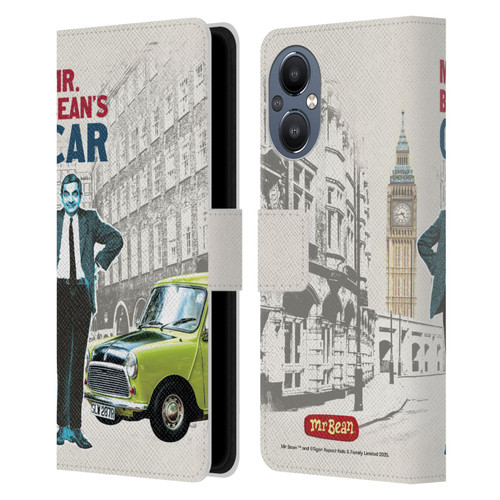 Mr. Bean London Art With Car Leather Book Wallet Case Cover For OnePlus Nord N20 5G