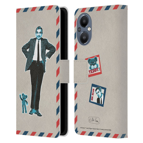Mr. Bean London Art Postcard Leather Book Wallet Case Cover For OnePlus Nord N20 5G