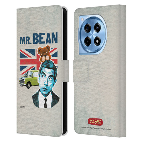 Mr. Bean London Art With Teddy Leather Book Wallet Case Cover For OnePlus 12R