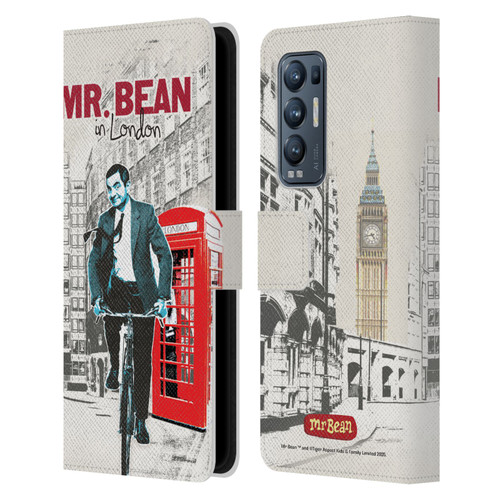 Mr. Bean London Art In London Leather Book Wallet Case Cover For OPPO Find X3 Neo / Reno5 Pro+ 5G