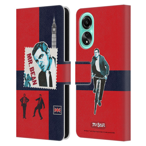 Mr. Bean London Art UK Art Leather Book Wallet Case Cover For OPPO A78 4G
