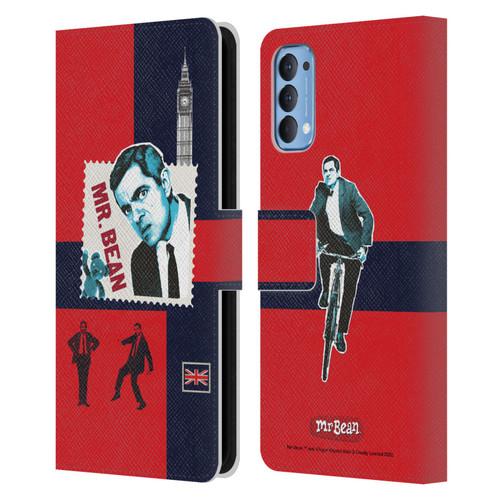 Mr. Bean London Art UK Art Leather Book Wallet Case Cover For OPPO Reno 4 5G