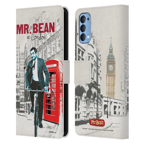 Mr. Bean London Art In London Leather Book Wallet Case Cover For OPPO Reno 4 5G