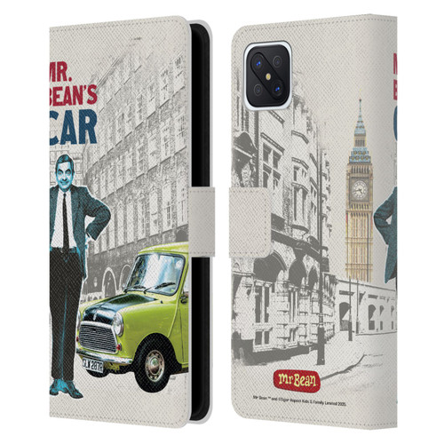 Mr. Bean London Art With Car Leather Book Wallet Case Cover For OPPO Reno4 Z 5G