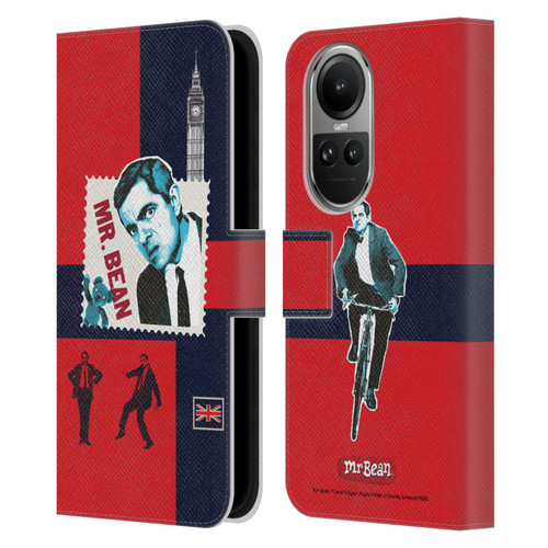 Mr. Bean London Art UK Art Leather Book Wallet Case Cover For OPPO Reno10 5G / Reno10 Pro 5G
