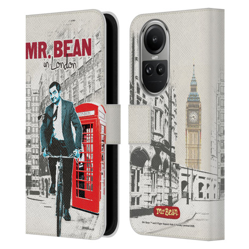 Mr. Bean London Art In London Leather Book Wallet Case Cover For OPPO Reno10 5G / Reno10 Pro 5G