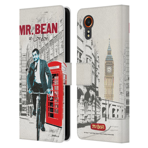 Mr. Bean London Art In London Leather Book Wallet Case Cover For Samsung Galaxy Xcover7 5G