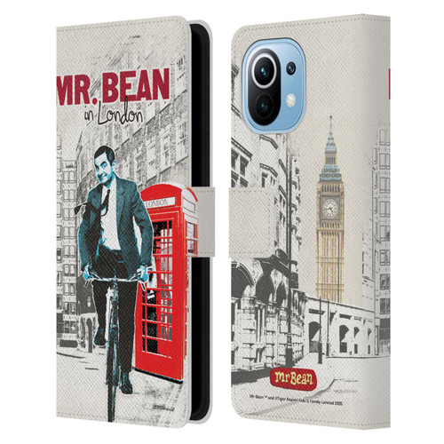 Mr. Bean London Art In London Leather Book Wallet Case Cover For Xiaomi Mi 11