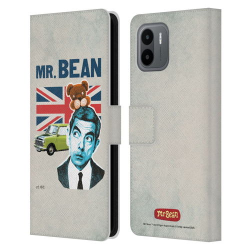 Mr. Bean London Art With Teddy Leather Book Wallet Case Cover For Xiaomi Redmi A2