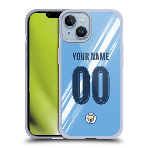 Custom Customised Personalised Manchester City Man City FC 2025/26 Badge Kit Home Soft Gel Case for Apple iPhone 14