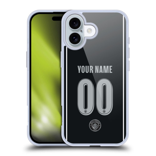 Custom Customised Personalised Manchester City Man City FC 2025/26 Badge Kit Away Soft Gel Case for Apple iPhone 16