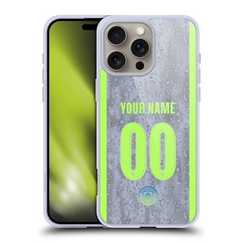 Custom Customised Personalised Manchester City Man City FC 2025/26 Badge Kit Third Soft Gel Case for Apple iPhone 16 Pro Max