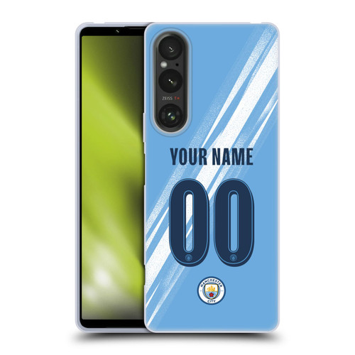 Custom Customised Personalised Manchester City Man City FC 2025/26 Badge Kit Home Soft Gel Case for Sony Xperia 1 V 5G