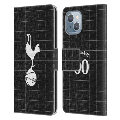 Custom Customised Personalised Tottenham Hotspur F.C. 2025/26 Badge Kit Away Leather Book Wallet Case Cover For Apple iPhone 14