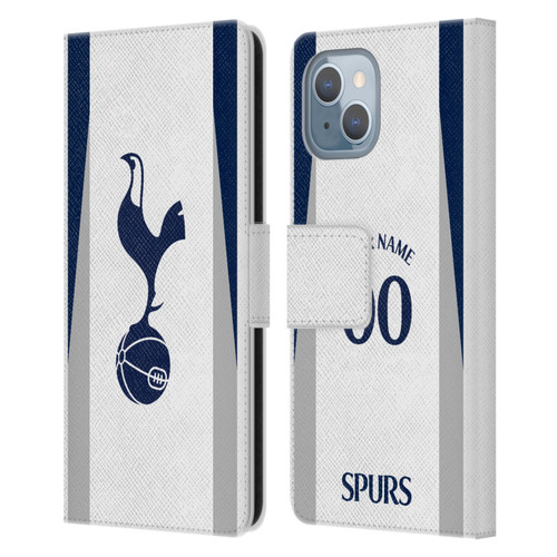 Custom Customised Personalised Tottenham Hotspur F.C. 2025/26 Badge Kit Home Leather Book Wallet Case Cover For Apple iPhone 14