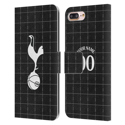 Custom Customised Personalised Tottenham Hotspur F.C. 2025/26 Badge Kit Away Leather Book Wallet Case Cover For Apple iPhone 7 Plus / iPhone 8 Plus
