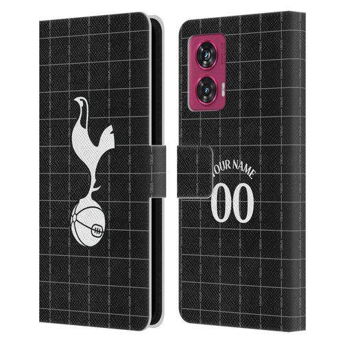 Custom Customised Personalised Tottenham Hotspur F.C. 2025/26 Badge Kit Away Leather Book Wallet Case Cover For Motorola Edge 50 Fusion