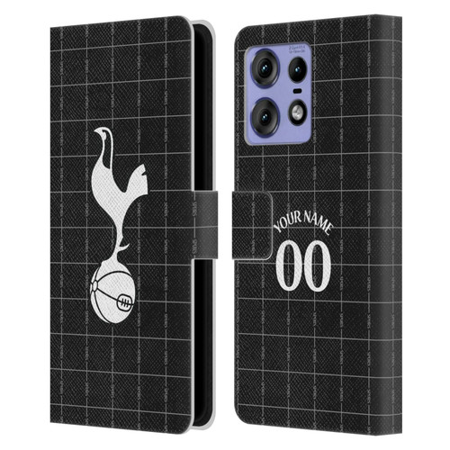 Custom Customised Personalised Tottenham Hotspur F.C. 2025/26 Badge Kit Away Leather Book Wallet Case Cover For Motorola Edge 50 Pro
