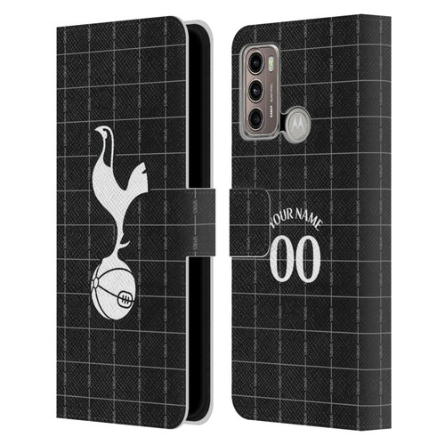 Custom Customised Personalised Tottenham Hotspur F.C. 2025/26 Badge Kit Away Leather Book Wallet Case Cover For Motorola Moto G60 / Moto G40 Fusion