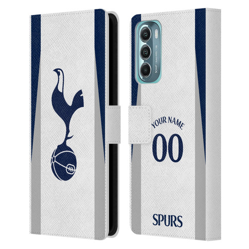 Custom Customised Personalised Tottenham Hotspur F.C. 2025/26 Badge Kit Home Leather Book Wallet Case Cover For Motorola Moto G Stylus 5G (2022)