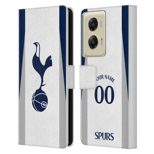 Custom Customised Personalised Tottenham Hotspur F.C. 2025/26 Badge Kit Home Leather Book Wallet Case Cover For Motorola Moto G Stylus 5G (2024)