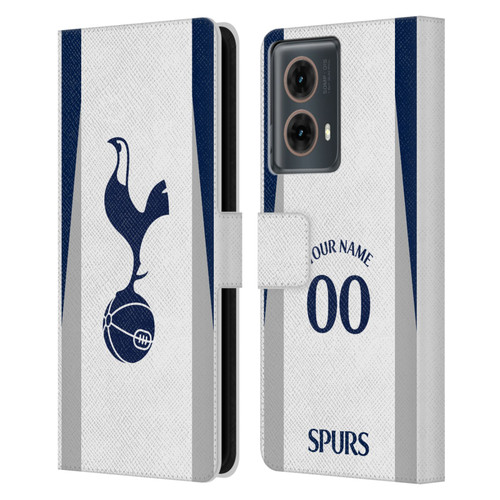 Custom Customised Personalised Tottenham Hotspur F.C. 2025/26 Badge Kit Home Leather Book Wallet Case Cover For Motorola Moto G85