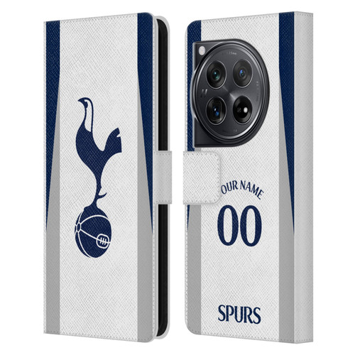 Custom Customised Personalised Tottenham Hotspur F.C. 2025/26 Badge Kit Home Leather Book Wallet Case Cover For OnePlus 12
