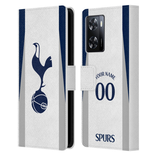 Custom Customised Personalised Tottenham Hotspur F.C. 2025/26 Badge Kit Home Leather Book Wallet Case Cover For OPPO A57s